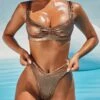 Ribbed Metallic V-Shaped Thong Bikini Bottoms In Bronze 2 Ribbed Metallic V-Shaped Thong Bikini Bottoms In Bronze -Modern Beach Bikini 2194 botmain golden rule bronze metallic ribbed thong bikini 1