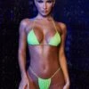 The Vinyl Straw Vinyl Thong Bikini Bottoms In Lime -Modern Beach Bikini 2398 topmain the vinyl straw lime string straps toggle thong bikini