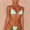 Micro Thong Bikini Bottoms In Mint 1 Micro Thong Bikini Bottoms In Mint -Modern Beach Bikini 3312 2 tropic sands mint pattern triangle top ruched bottoms bikini