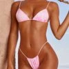 Micro Thong Bikini Bottoms In Pink Tie Dye -Modern Beach Bikini 3312 6 tropic sands tie dye pink pattern triangle top ruched bottoms bikini
