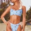 High Waisted Thong Bikini Bottoms In Blue Butterfly Print 1 High Waisted Thong Bikini Bottoms In Blue Butterfly Print -Modern Beach Bikini 3417 3 beach is better blue butterfly strappy bust flattering high rise bikini set 1