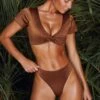 Twist Crop Top In Brown -Modern Beach Bikini NS0172 NS0182 3 Malosi Luanda Brown High Waisted Bikini Bottoms Twist Crop Top 2084ce0f c534 434c bfd0 bca1a00ce675