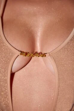 Cut Out Backless Thong One Piece In Gold -Modern Beach Bikini NS0232 5 Malia Gold Contrast Binding One Piece