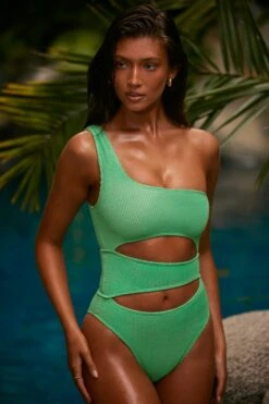 Cut Out Cheeky One Piece In Seafoam Green 15 Cut Out Cheeky One Piece In Seafoam Green -Modern Beach Bikini NS0313 1 Seafoam Green Cut Out One Piece Cheeky Bottom