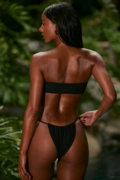 Modern Beach Bikini -Modern Beach Bikini NS0320 7 Black Drawstring Bikini Top Multiwear