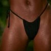 Side Tie Bikini Bottoms In Black -Modern Beach Bikini NS0322 NS0315 10 Black Triangle Bikini Top Side Tie Ruched Bikini Bottom