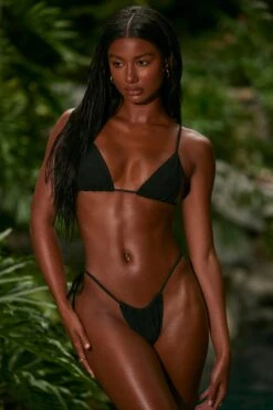 Multi-wear Triangle Bikini Top In Black -Modern Beach Bikini NS0322 NS0315 5 Black Triangle Bikini Top Side Tie Ruched Bikini Bottom cf67d43a 81c4 43d0 9194 adda2d38fe03