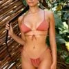 Triangle Micro Bikini Top In Rust 2 Triangle Micro Bikini Top In Rust -Modern Beach Bikini gg0005 9 retreat brown cross back bikini thong set 2