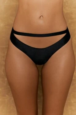 Summer High Cut Out Bikini Bottoms In Black -Modern Beach Bikini gg0011 10 summer high black cross front bikini set