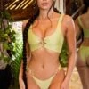 Bikini Bottoms In Green -Modern Beach Bikini gg0016 1 crystal clear green hoop detail bikini set 1