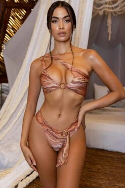 Ring Side Bikini Bottoms In Neutral Print 21 Ring Side Bikini Bottoms In Neutral Print -Modern Beach Bikini gg0017 2 laguna neutral print asymetric metal ring detailing bikini set 1