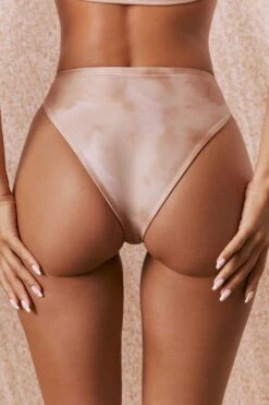 High Leg Bikini Bottoms In Beige -Modern Beach Bikini n0002 beige