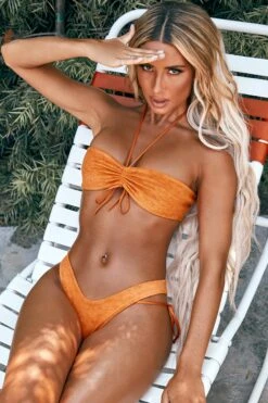High Waisted Bikini Bottoms In Orange 20 High Waisted Bikini Bottoms In Orange -Modern Beach Bikini ns0014 8 boupha orange textured ruched tie detail bikini set 1 1