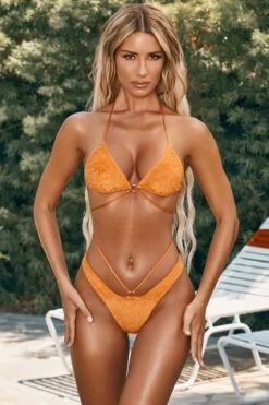 Jorani Hoop Detail Bikini Top In Orange -Modern Beach Bikini ns0024 1 jorani orange cut out thong bikini bottoms 1