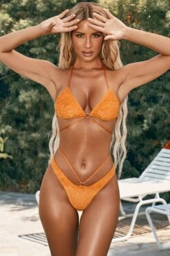 Jorani Hoop Detail Bikini Top In Orange -Modern Beach Bikini ns0024 3 jorani orange cut out thong bikini bottoms 1