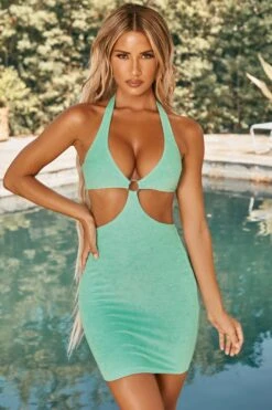 Darany Plunge Hoop Detail Cut Out Mini Dress In Aqua -Modern Beach Bikini ns0027 1 darany aqua cutout ring detail bodycon minidress 1 c3f8dc0c 213f 4528 a6f3 581c6cbd21b8