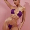Ruched Bikini Bottoms In Purple -Modern Beach Bikini ns0065 8 in your dreams purple cross over ruched tanning bikini srt 1