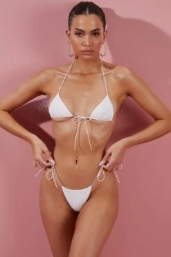 Thong Bikini Bottoms In Ivory -Modern Beach Bikini ns0066 4 ivory bikini two piece set 1